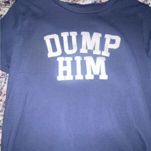 Garage Navy Crop Top with White Print